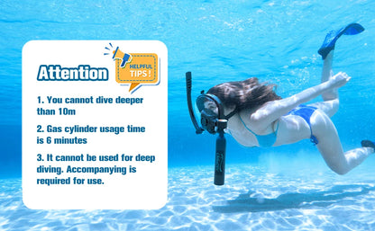 Mini Scuba Tank with Pump Adapter,0.5L Portable Lung Tank Face Snorkel Mask Combo