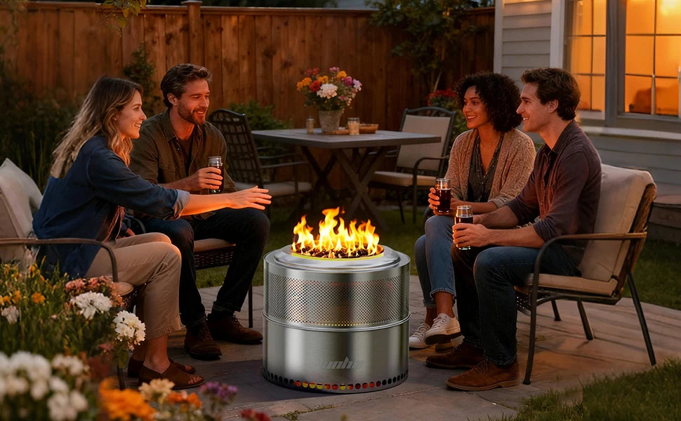 Wood Burning  Stainless Steel Smokeless Fire Pit