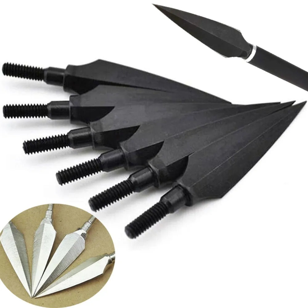 Arrowheads 12/24pcs 150 Grain High Carbon Steel Screw-in Tips for Compound Recurve Bow Hunting Shooting Accessories