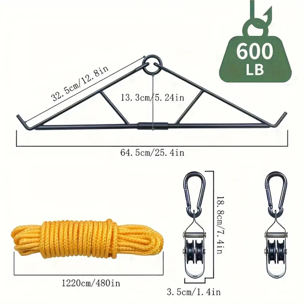 700LB Capacity Elk Hoist Pulley Lift System Deer Hunting Accessories Gift Set