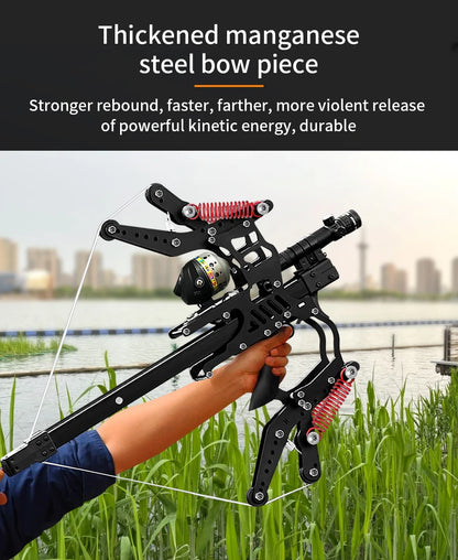 Fire Dragon Dual-Use Compound Bow with Fishing Reel and Sight-Fast Shooting Speed,