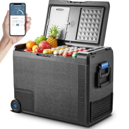 12 Volt Car Refrigerator 61Quart 58L Portable Freezer with WIFI APP Control -4-68 12/24V DC 100-240V AC for Outdoor Camping RV