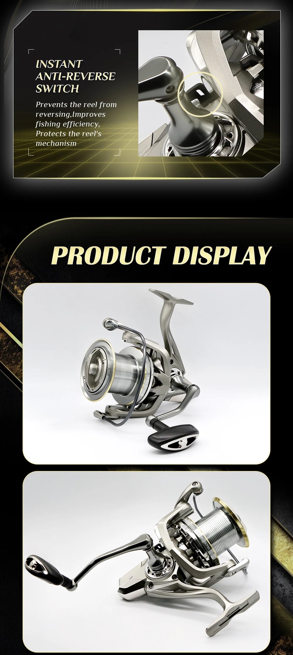 Stainless Steel Bearing Spinning Fishing Reel  25KG Powerful Reel Saltwater Fresh Water Drag