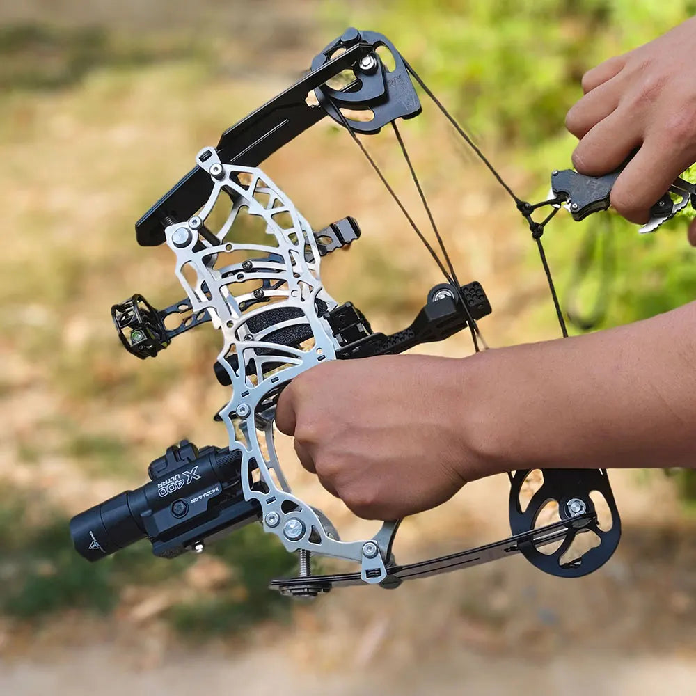 15-32lbs Adjustable Archery Compound Bow Carbon Fiber Grip Right Hand Beginners Teen Youth Target Practice Shooting Pulley Bow