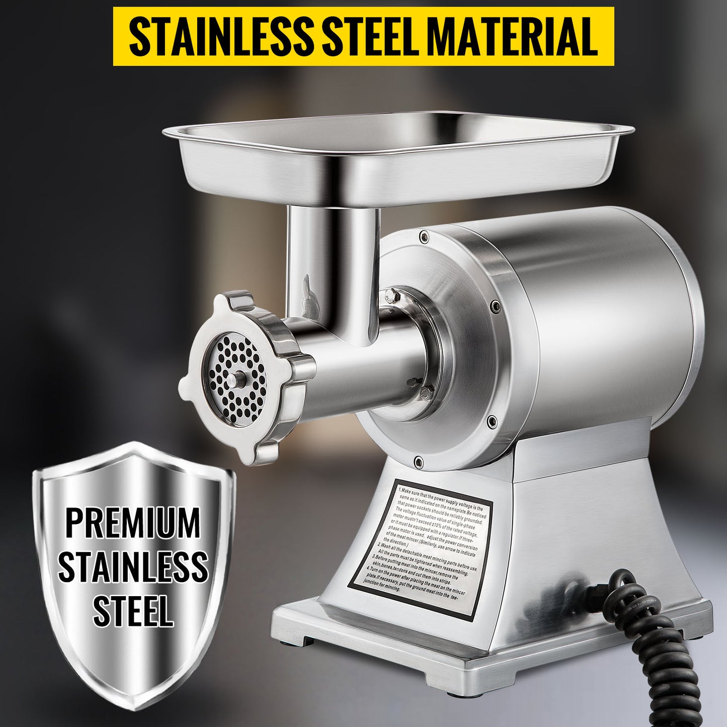 250Kg/H Electric Meat Mincer Grinder Commercial Kitchen  Food Processor Sausage Maker Machine Home Appliance