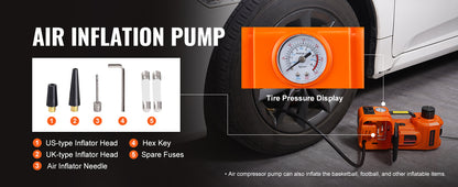 5T Electric Car Jack Hydraulic Car Jack with Built-in Inflatable Pump